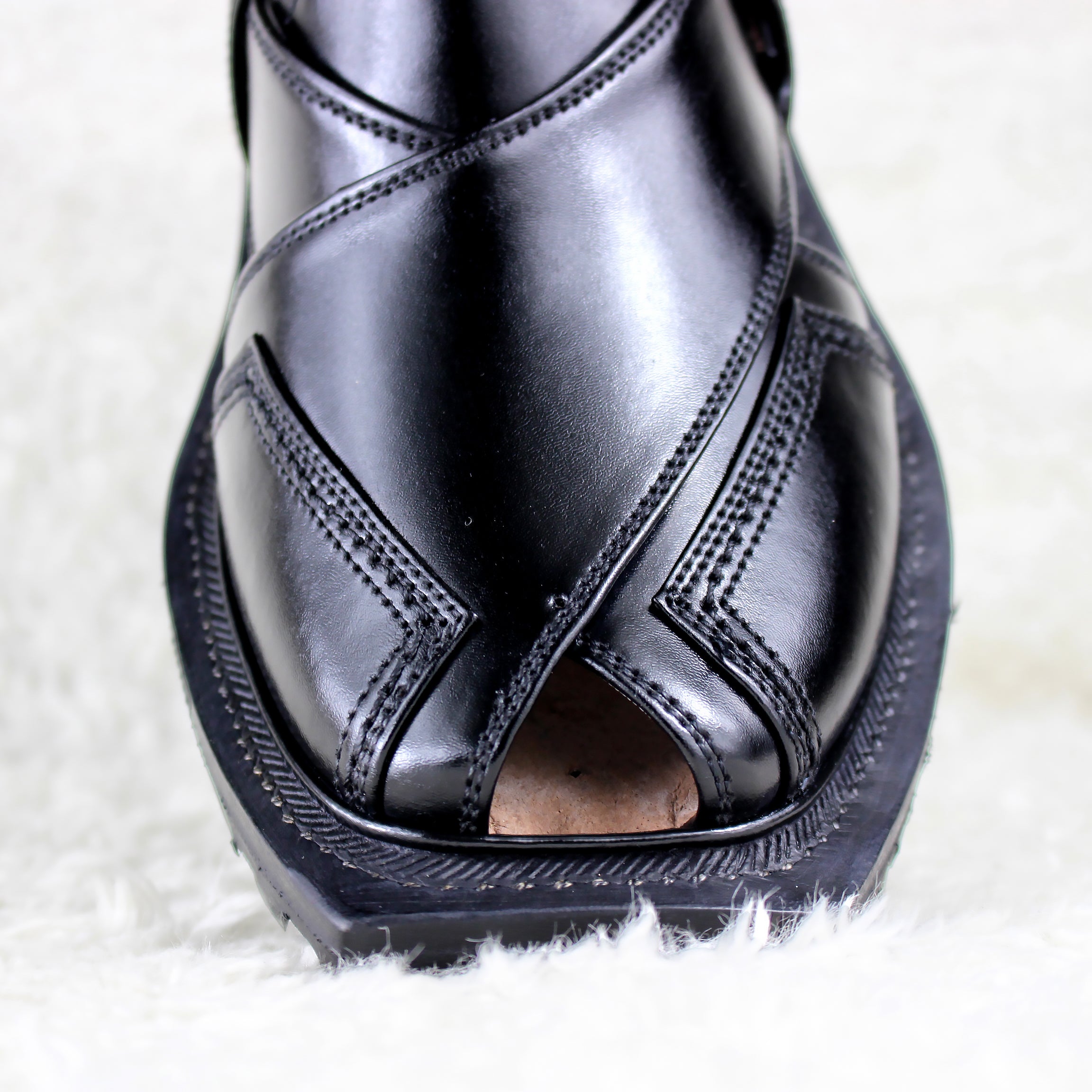 Black China Cut Tyre Sole