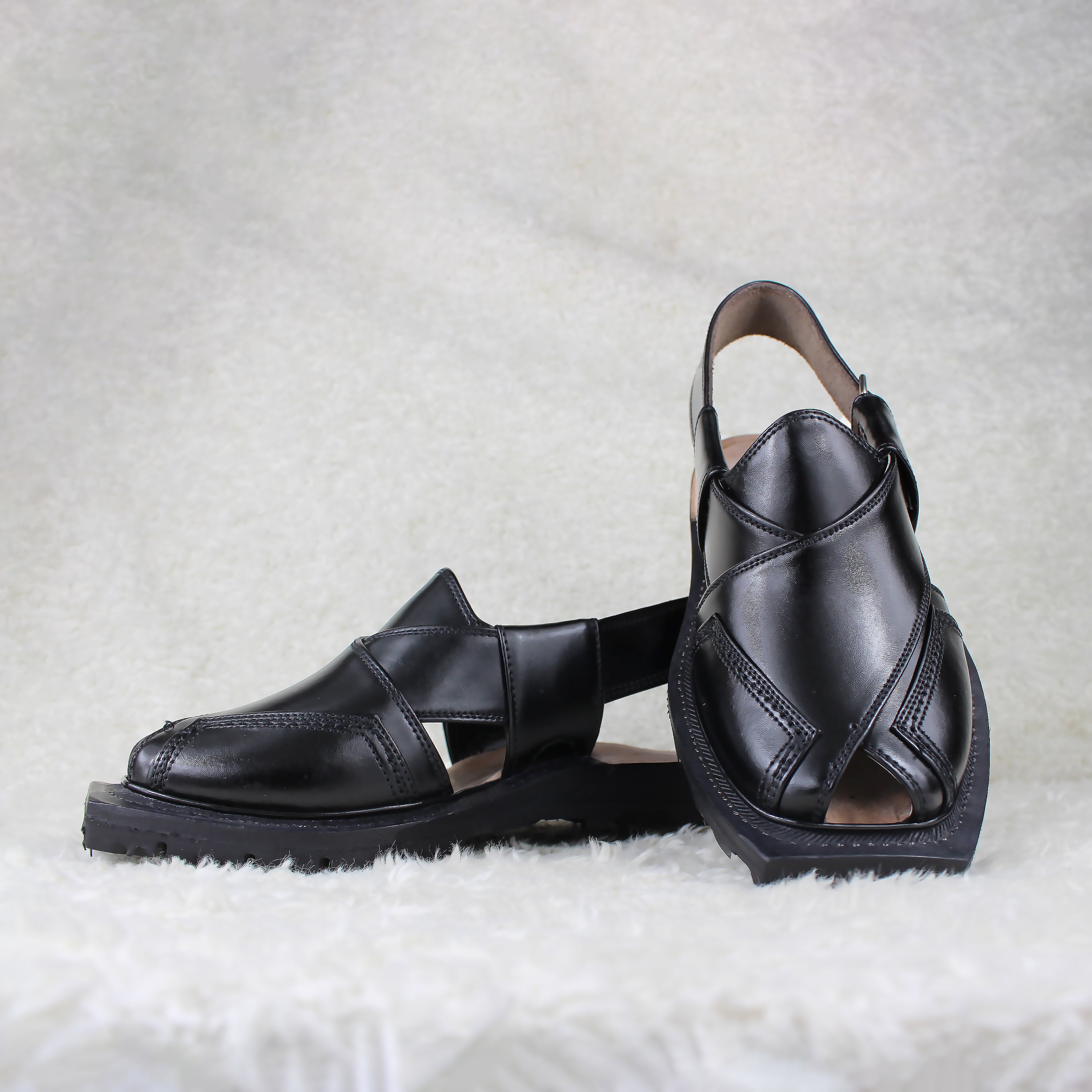 Black China Cut Tyre Sole