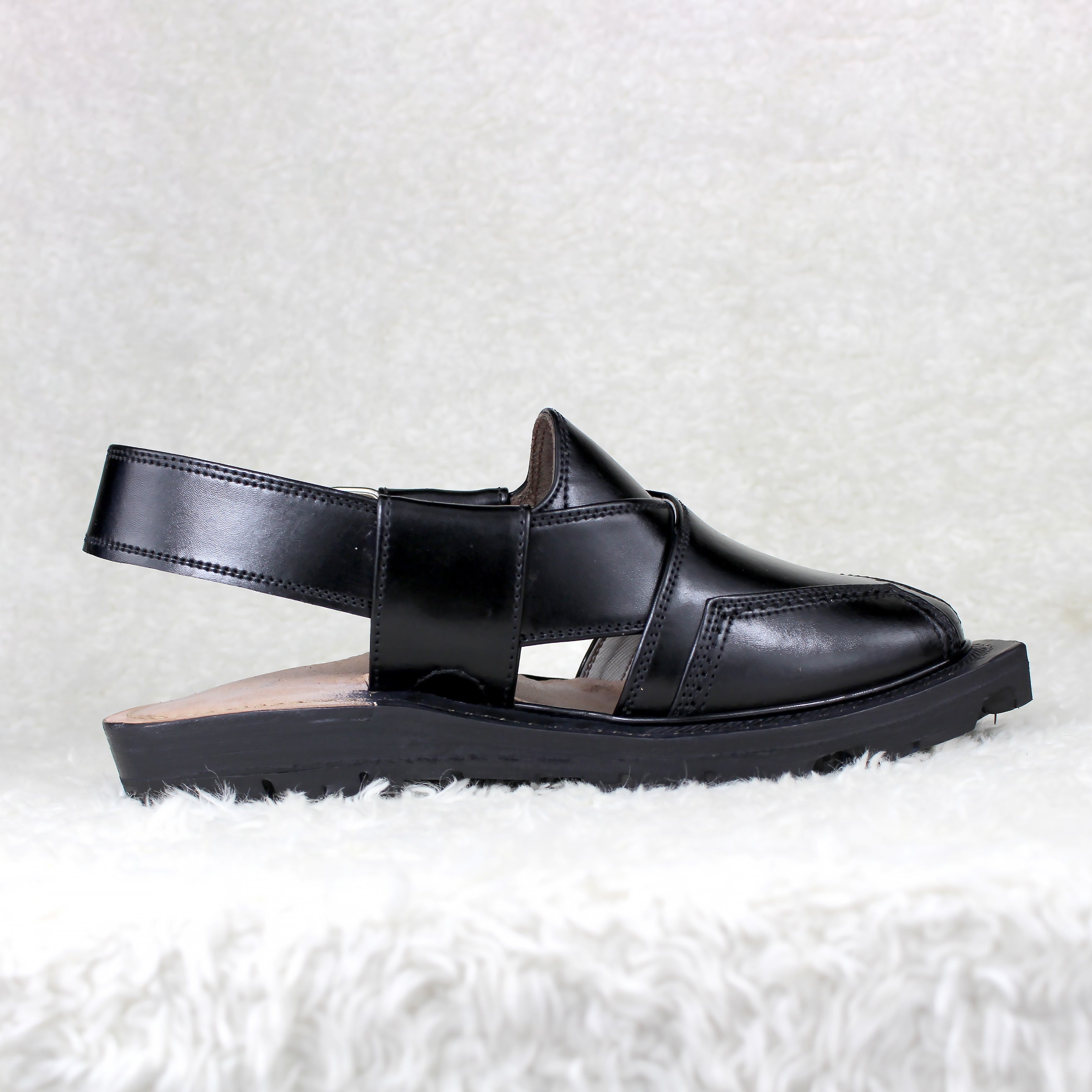 Black China Cut Tyre Sole